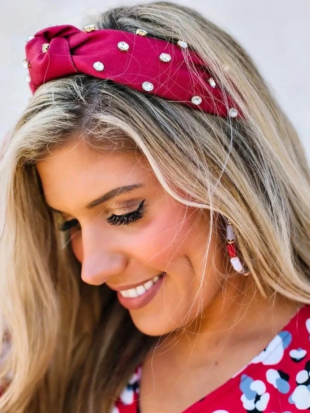 Michelle McDowell Krista Garnet Jeweled Knotted Headband